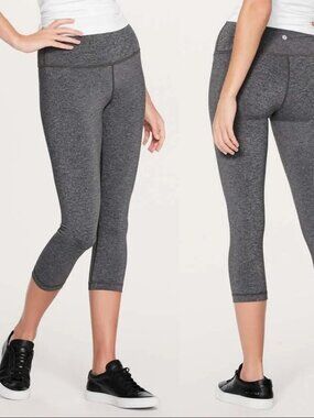 Lululemon Wunder Under Crop Hi-Rise Luxtreme 21" Heathered Black Grey